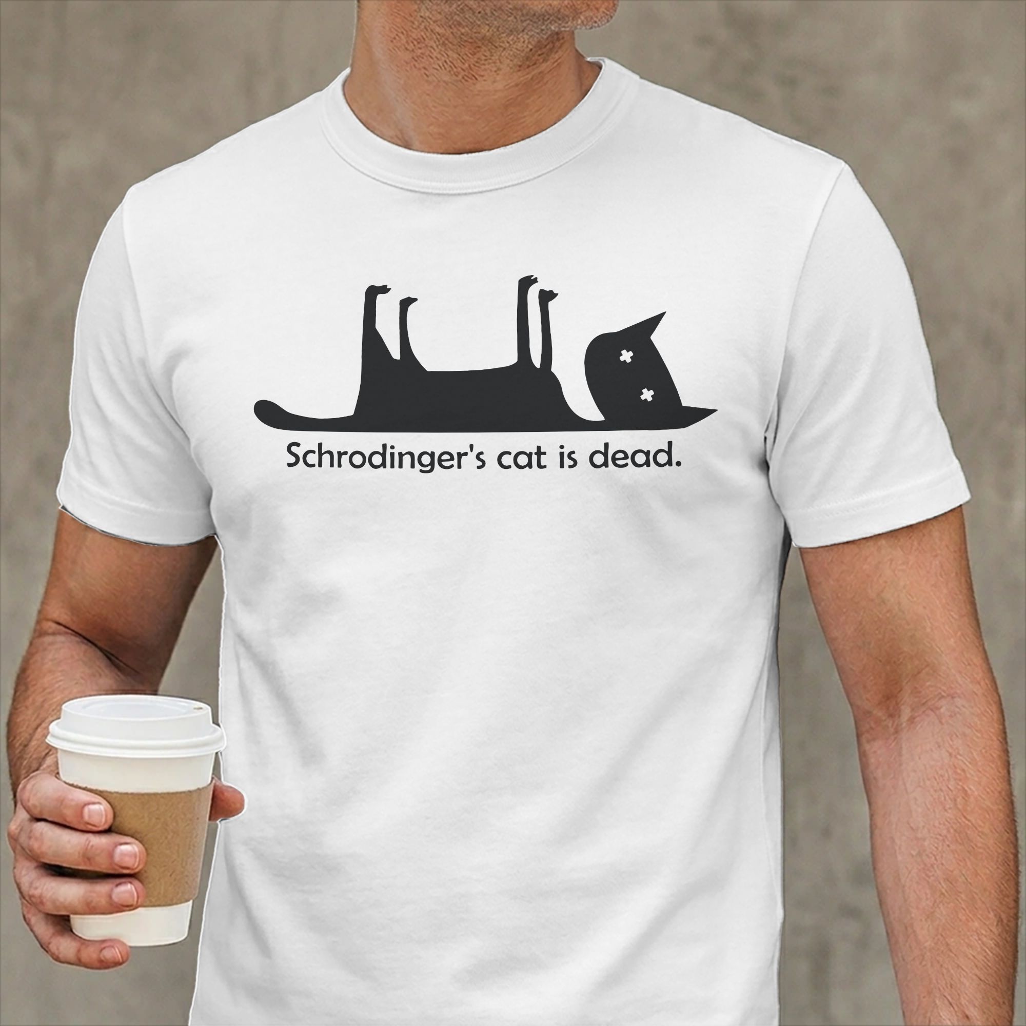 Summer Clothing Ideas - Koszulka męska Schrodinger's Cat is Dead,