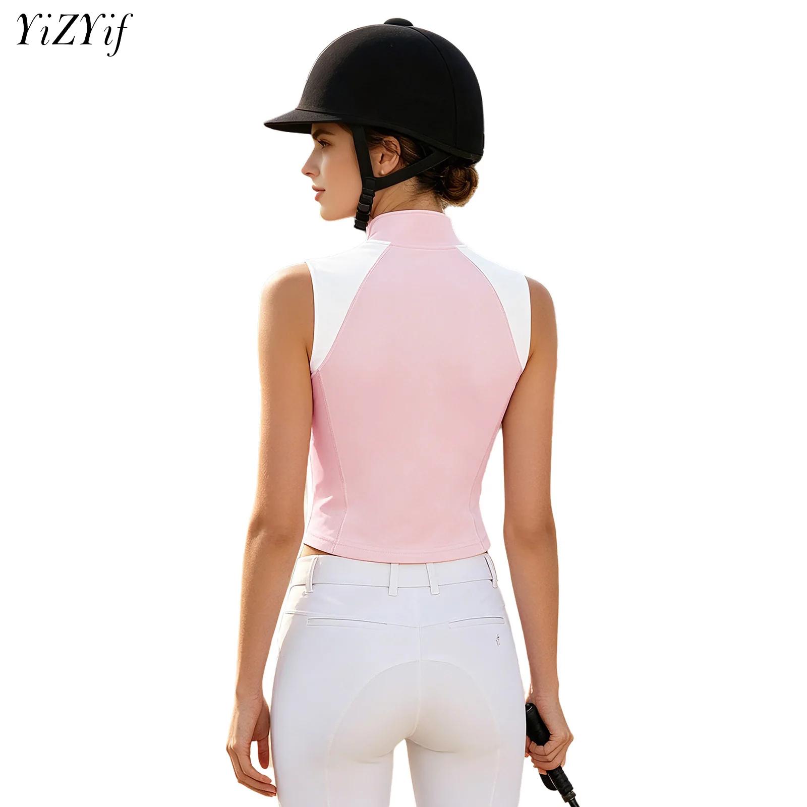 Summer Equestrian Clothing - Damska koszulka jeździecka bez rękawów, odzież
