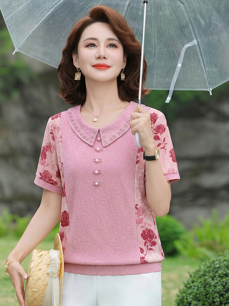 Summer Clothing Over 60 - Wyszczuplająca koszulka z krótkim rękawem, modny