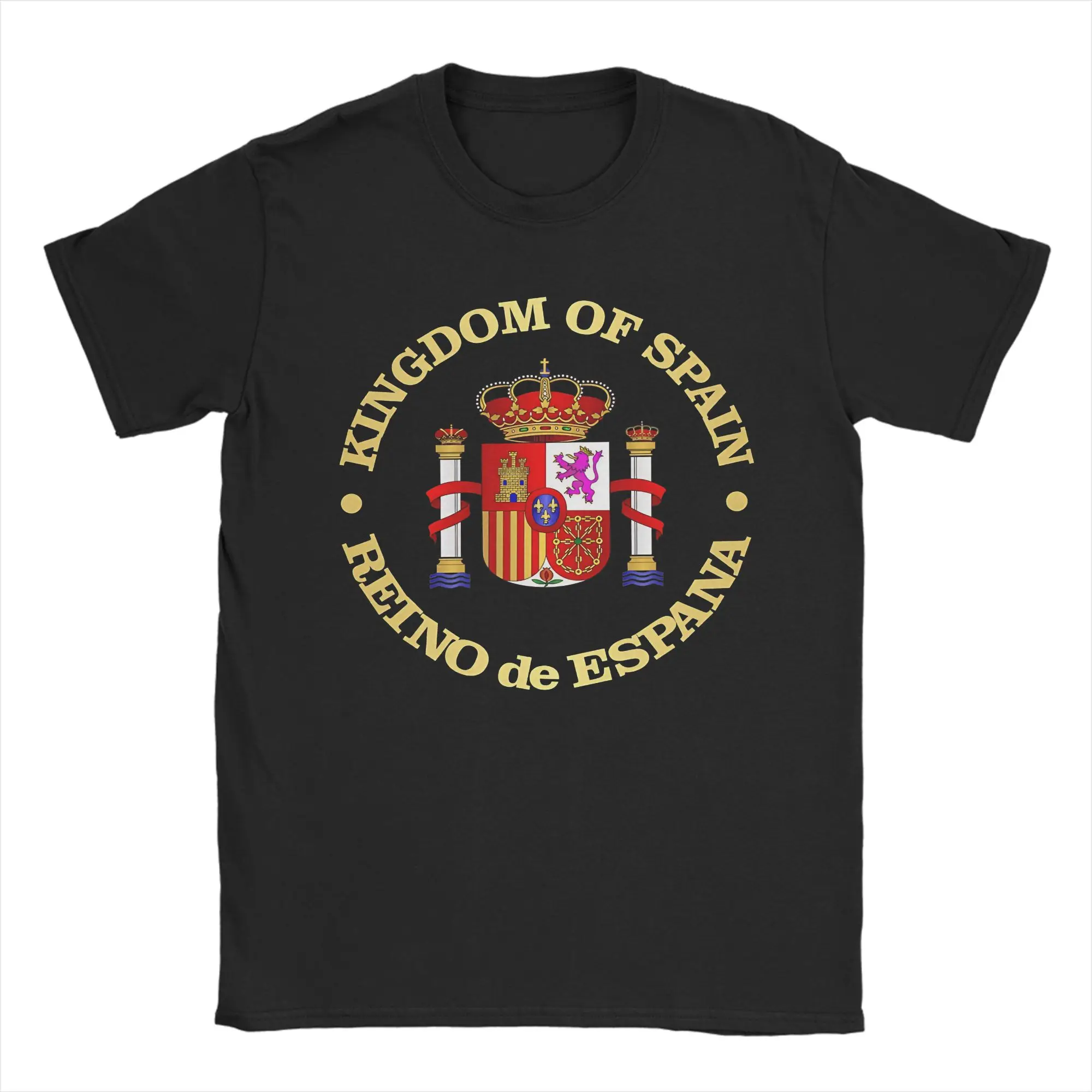 Summer Clothing Ideas - Koszulki z herbem Hiszpanii męskie, czysta