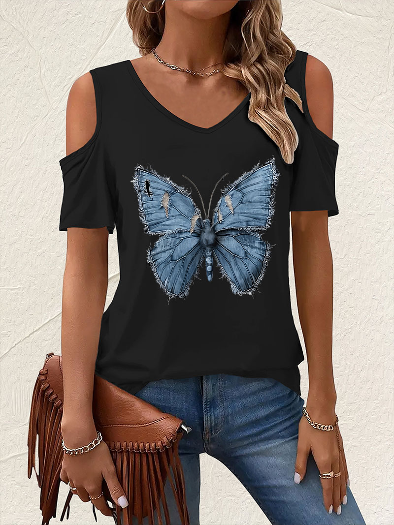T-shirt vintage z dekoltem w s – Summer Clothing Drop recenzja i cena